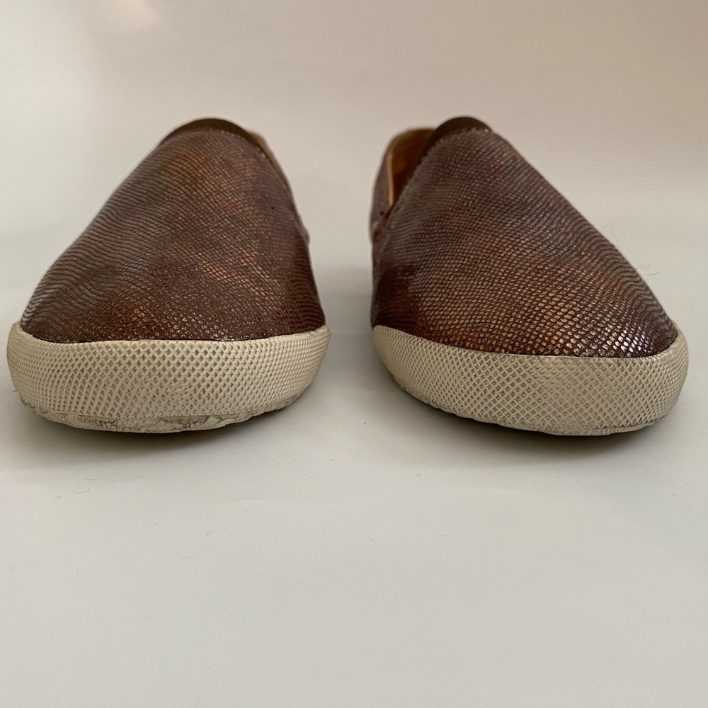 Frye Melanie Multi-Metallic Lizard Foil-Embossed Leather Slip-On Sneaker - Picture 4 of 13